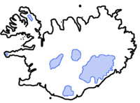 map of Iceland's glaciers